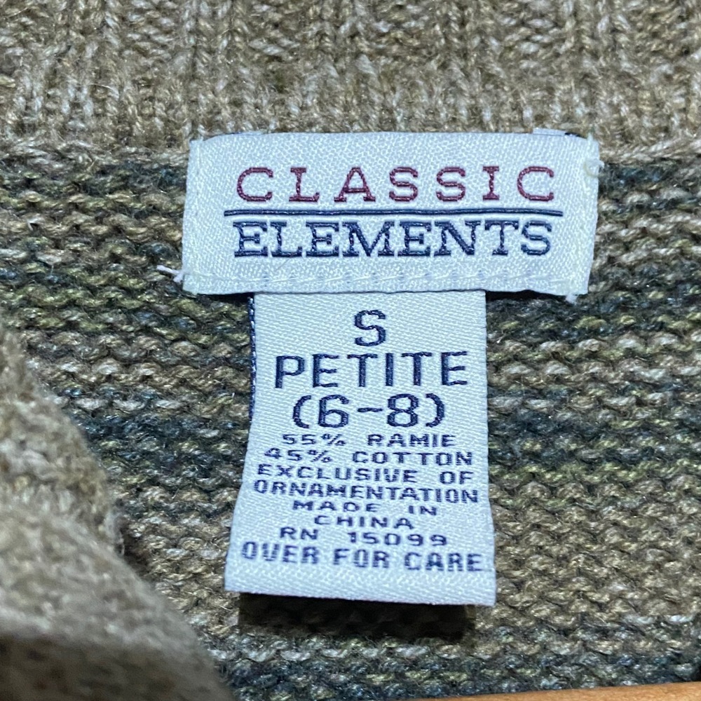 Classic Elements Petite S Zip Up Cardigan Sweater Multicolored Stripes Fair Isle - Picture 9 of 10